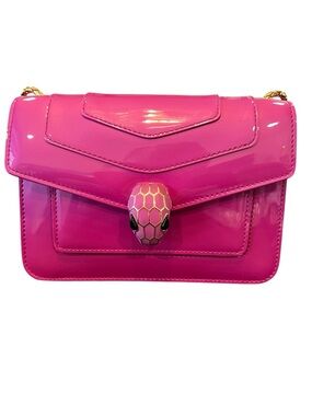 Bvlgari Fuchsia Serpenti Forever Chain Shoulder Bag